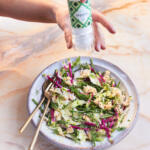 Crab and samphire salad. Seasoned with Maldon Original Sea Salt 55g grinder.