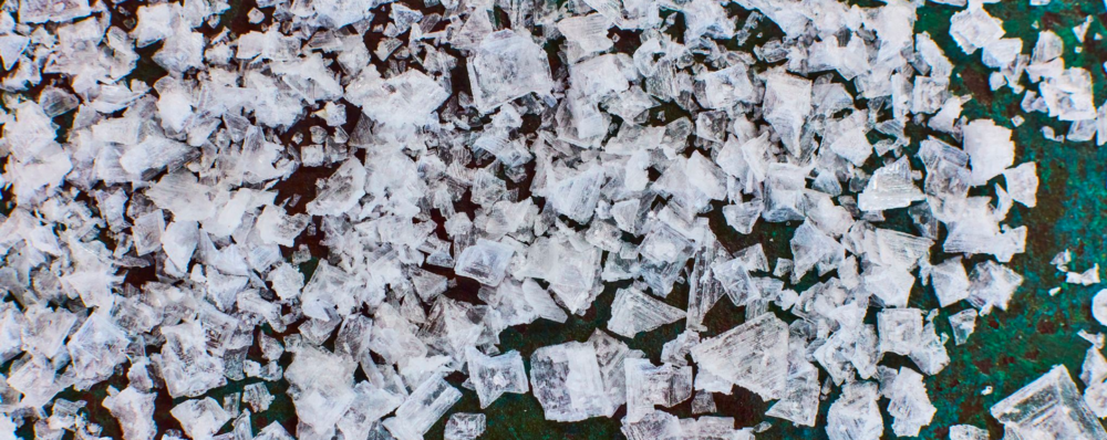 Pyramid sea salt crystals