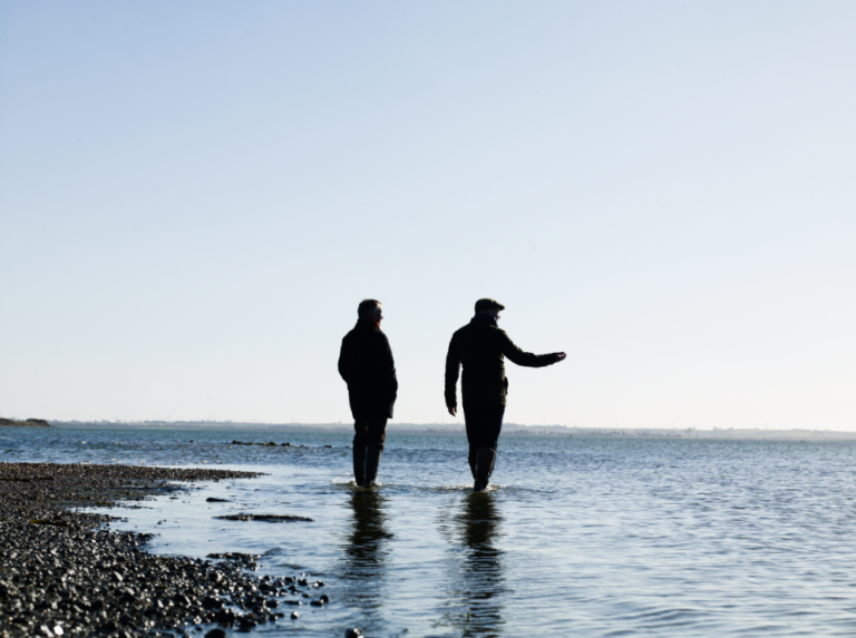 Steve and Clive Osbourne at Maldon salt marsh