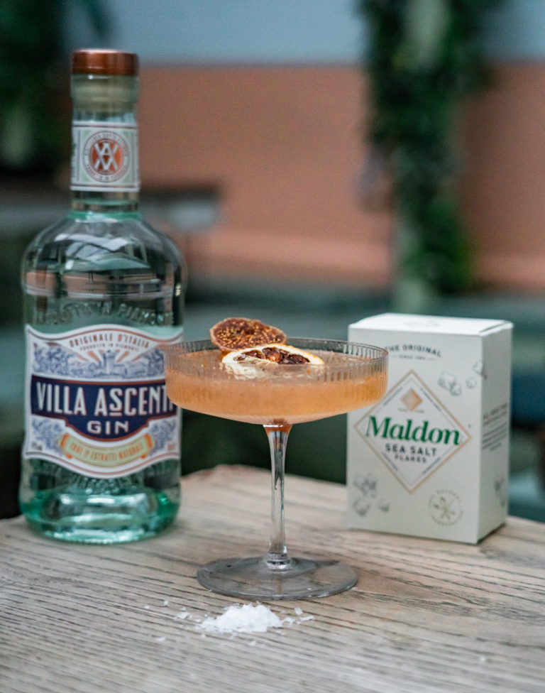 cóctel Bellini con higos