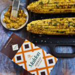 BBQ Corn on the cob. Seasoned with Maldon Smoked Sea Salt 125g pack.