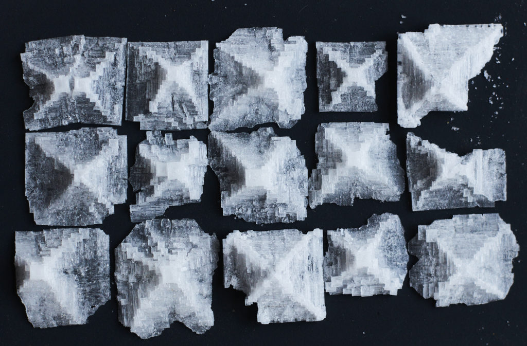 Pyramid sea salt crystals