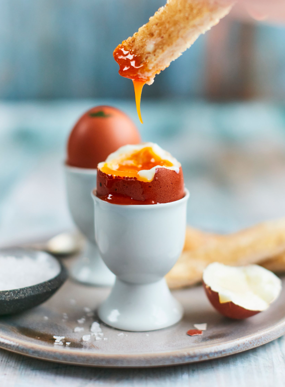 Two boiled eggs and soldiers