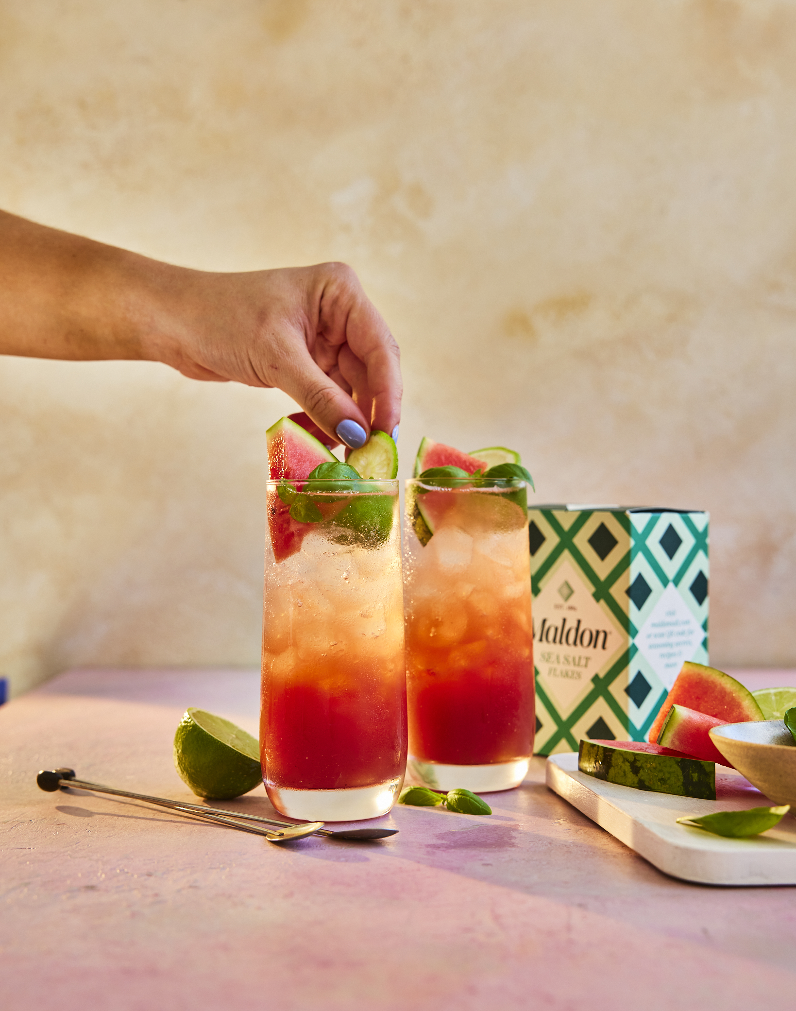 Alcohol Free Watermelon and Basil Mojito