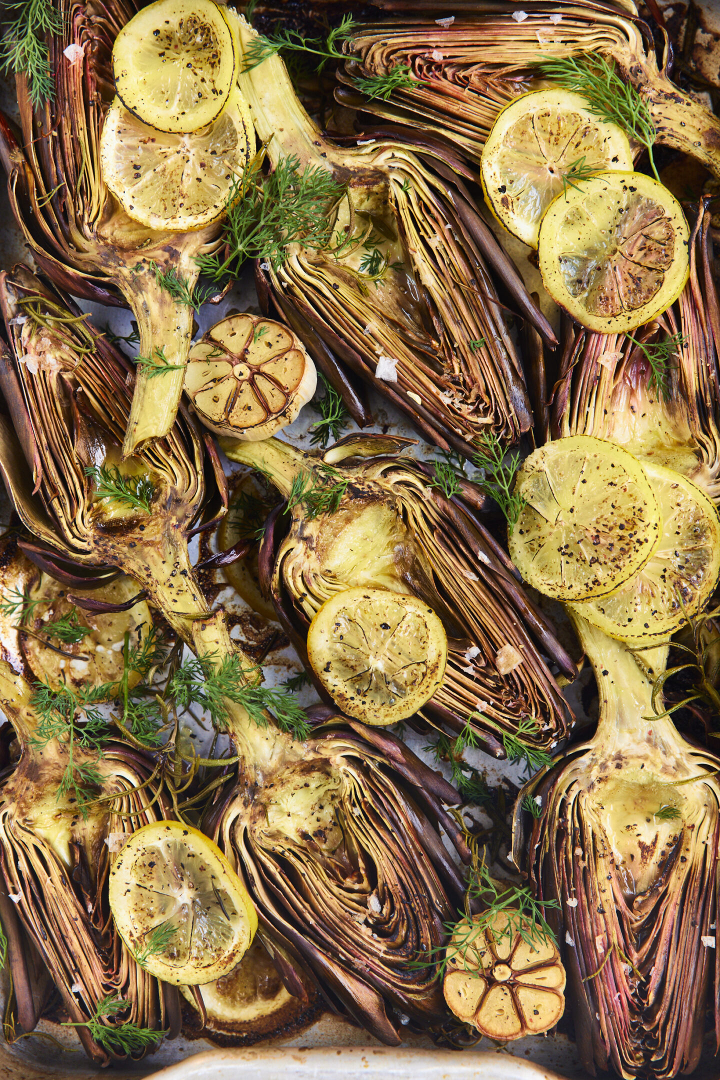 Roasted Artichoke with Lemon and Herbs