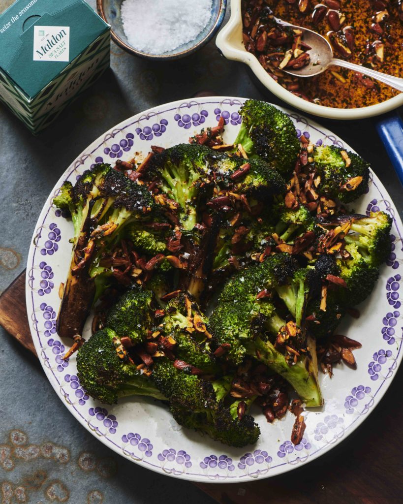 Charred Broccoli with Chilli Buttered Almonds