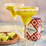 Spicy frozen mango margarita. Salt rim created by Maldon Chilli Sea Salt 100g pack.