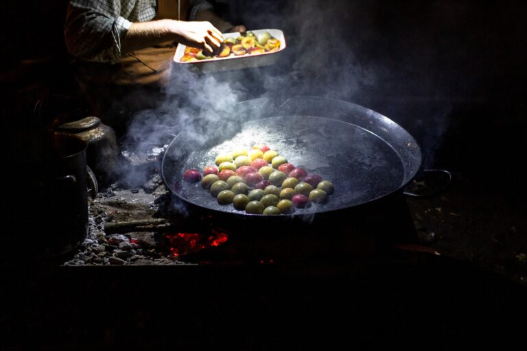 Salted Caramel Peaches with Vanilla Ice Cream