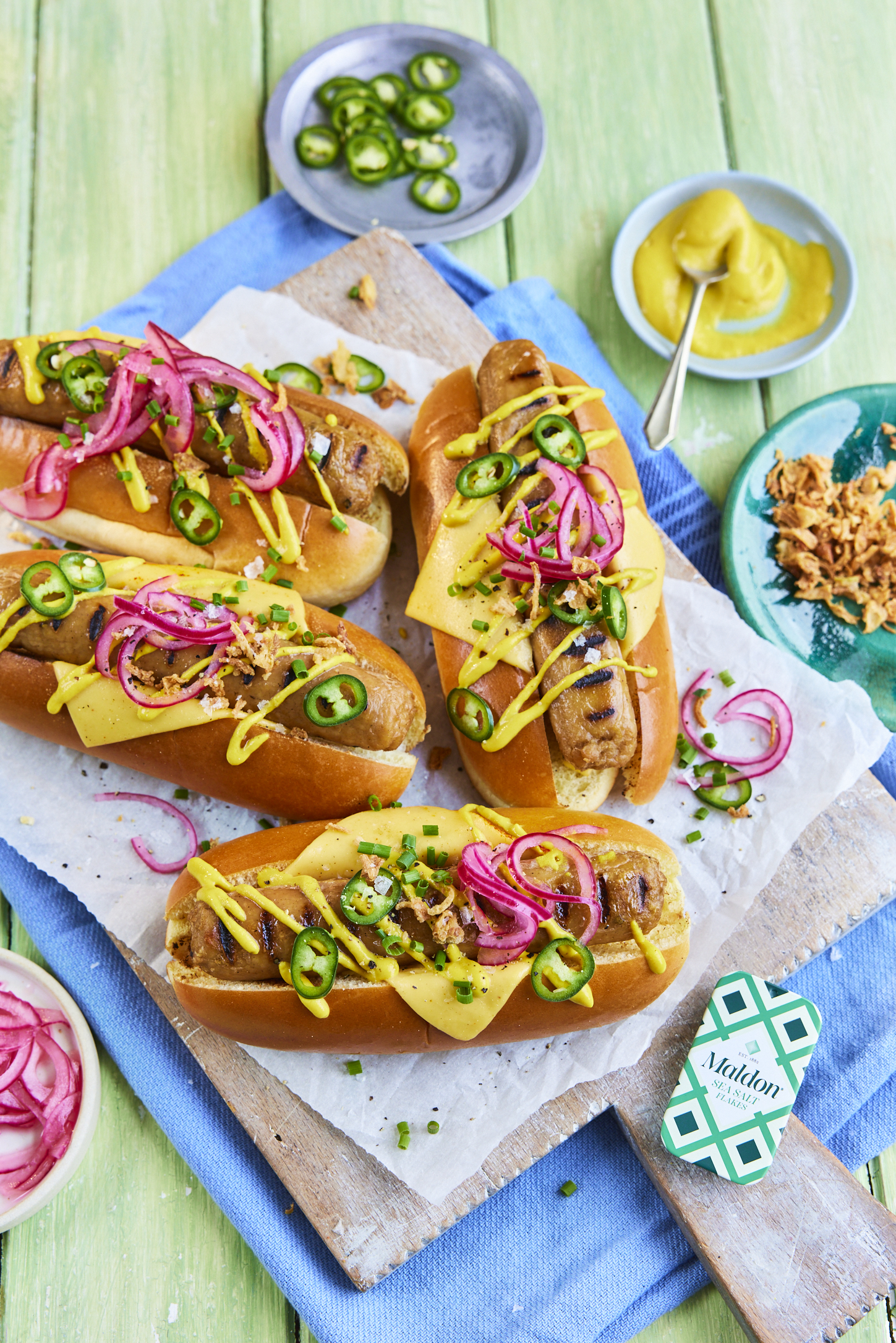Loaded Vegan hot dogs
