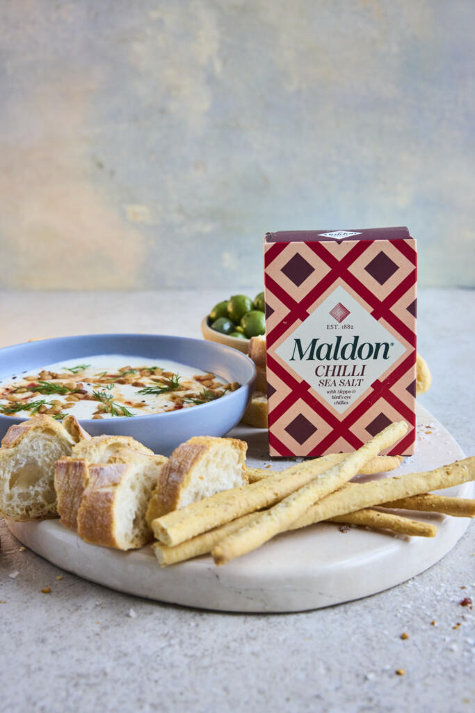 Maldon Chilli Sea Salt 100g Pack with Whipped Ricotta