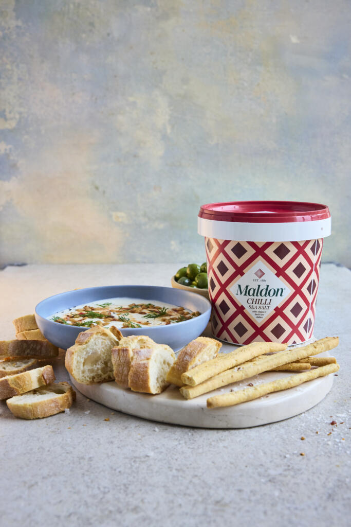 Maldon Chilli Sea Salt 500g Tub with Whipped Ricotta