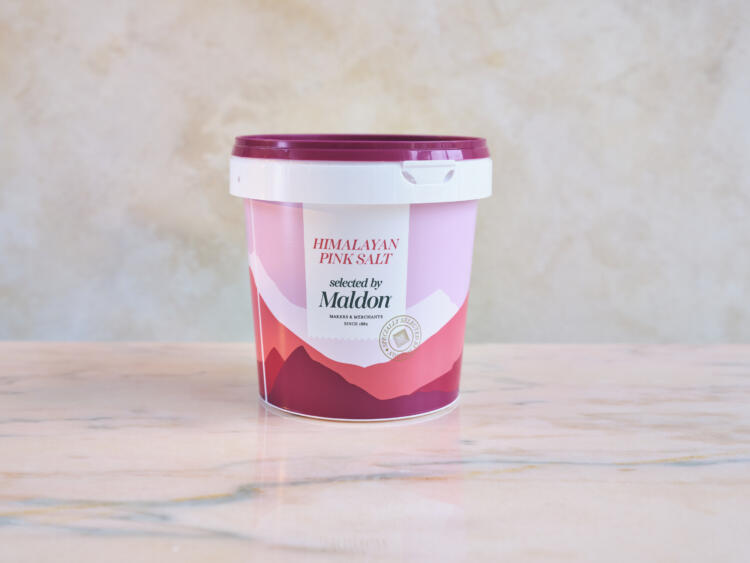 Himalayan Pink Salt, Selected by Maldon. 1kg tub format.