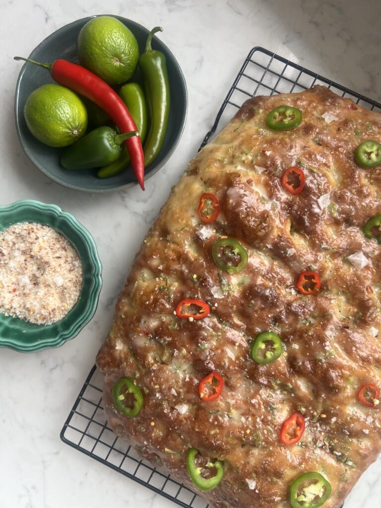 Spicy Margarita Focaccia by Lacey Ostermann