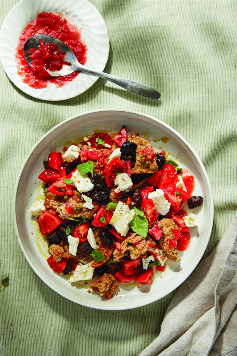 Greek Dakos Salad. Made by Helena and Vikki Moursellas.