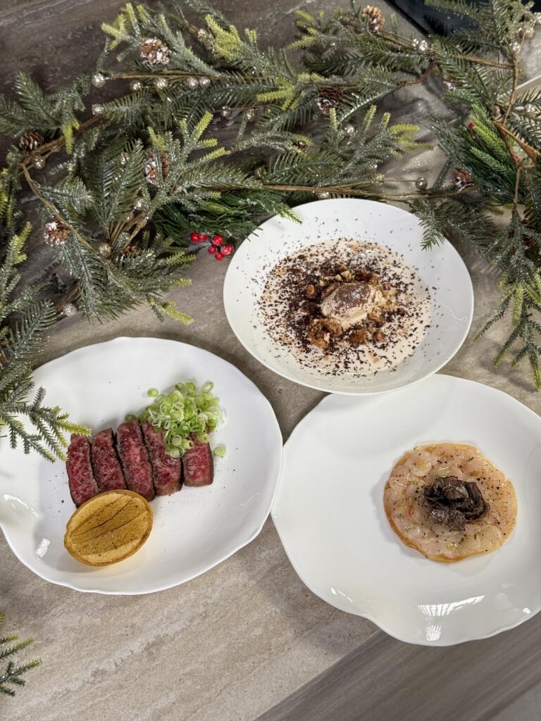 Una foto del menu navideño preparado por Dani Garcia para Sal Maldon