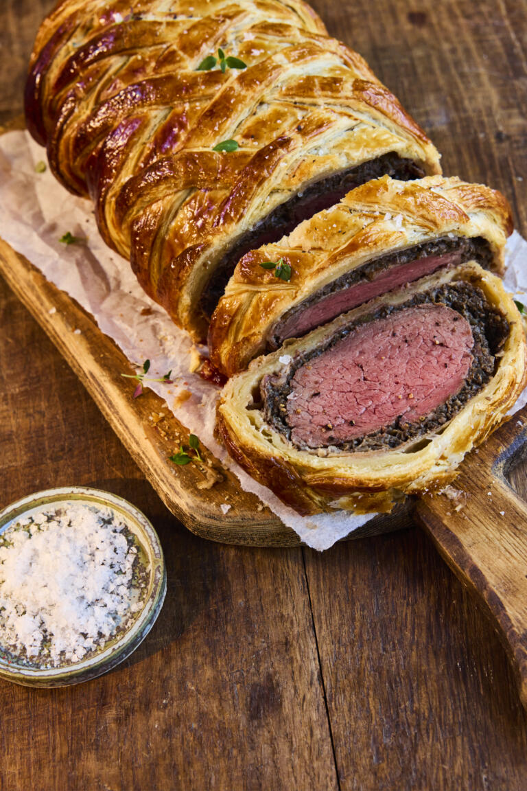 Sliced Beef Wellington with Original Sea Salt flakes