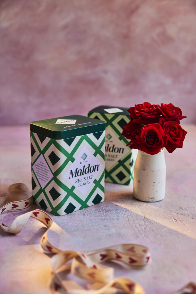 Gift Tin Set on a Valentine-s Day themed background