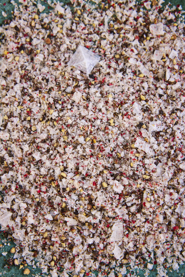 Maldon Pepper Sea Salt Flakes Close Up Shot