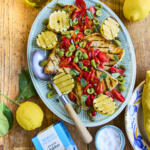 Grilled Swordfish Steaks with Salsa, seasoned with Sicilian Fine Sea Salt, Selected by Maldon