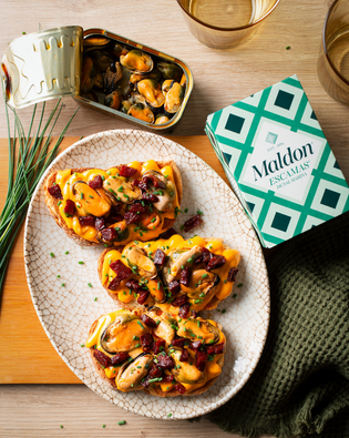 tosta de mejillones